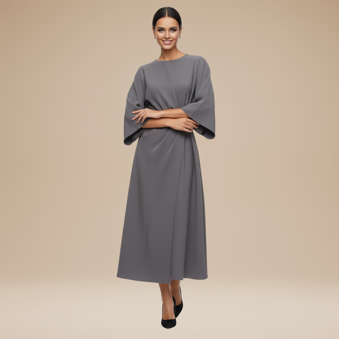 Nives | Abito Midi Elegante Donna con Maniche Ampie