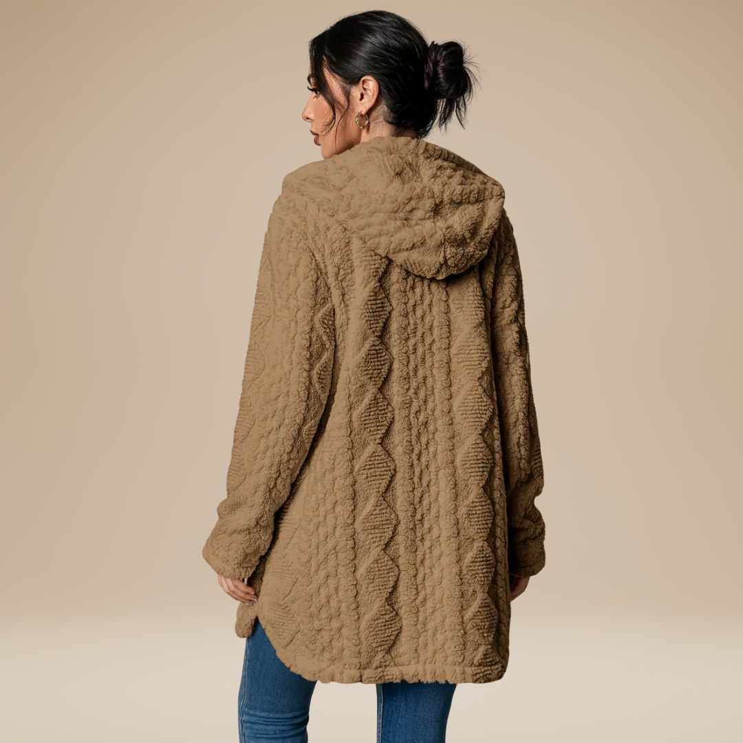 Sofia | Cappotto Donna Lungo Morbido con Cappuccio