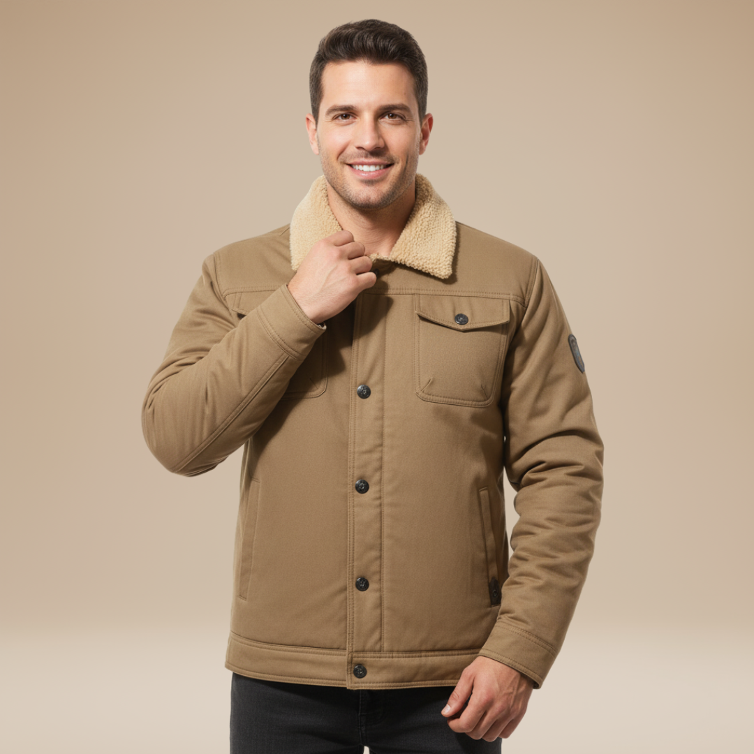 Emiliano | Giacca Uomo Foderata con Colletto in Pelliccia