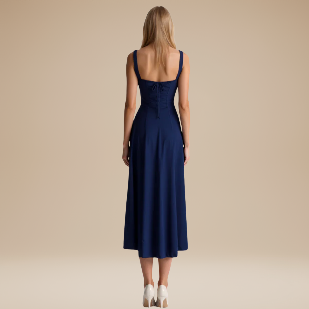 Lorenza | Midi Dress with Structured Bodice