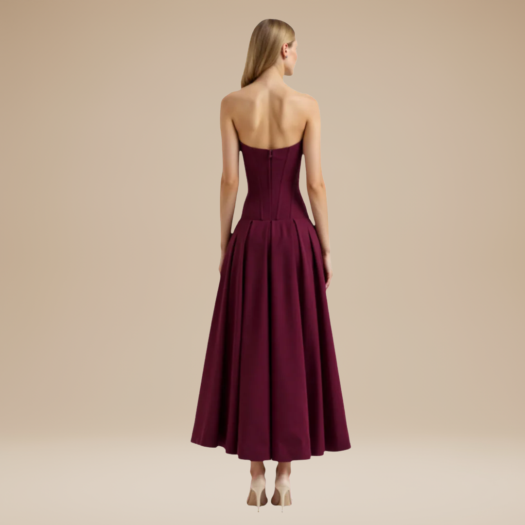 Rebecca | Midi Dress with Corset and Flared Skirt