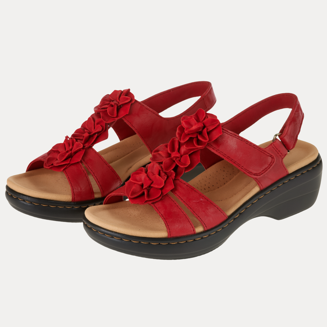 Giorgia | Sandali con Zeppa Floreali
