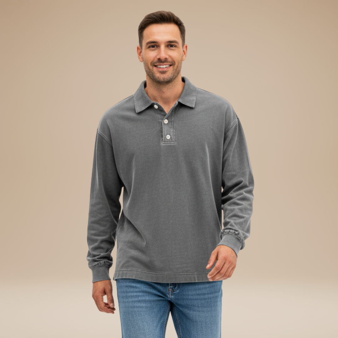 Jacopo | Polo Uomo a Maniche Lunghe dal Design Essenziale