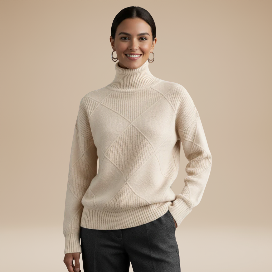 Beatrice | Turtleneck Sweater with Embossment