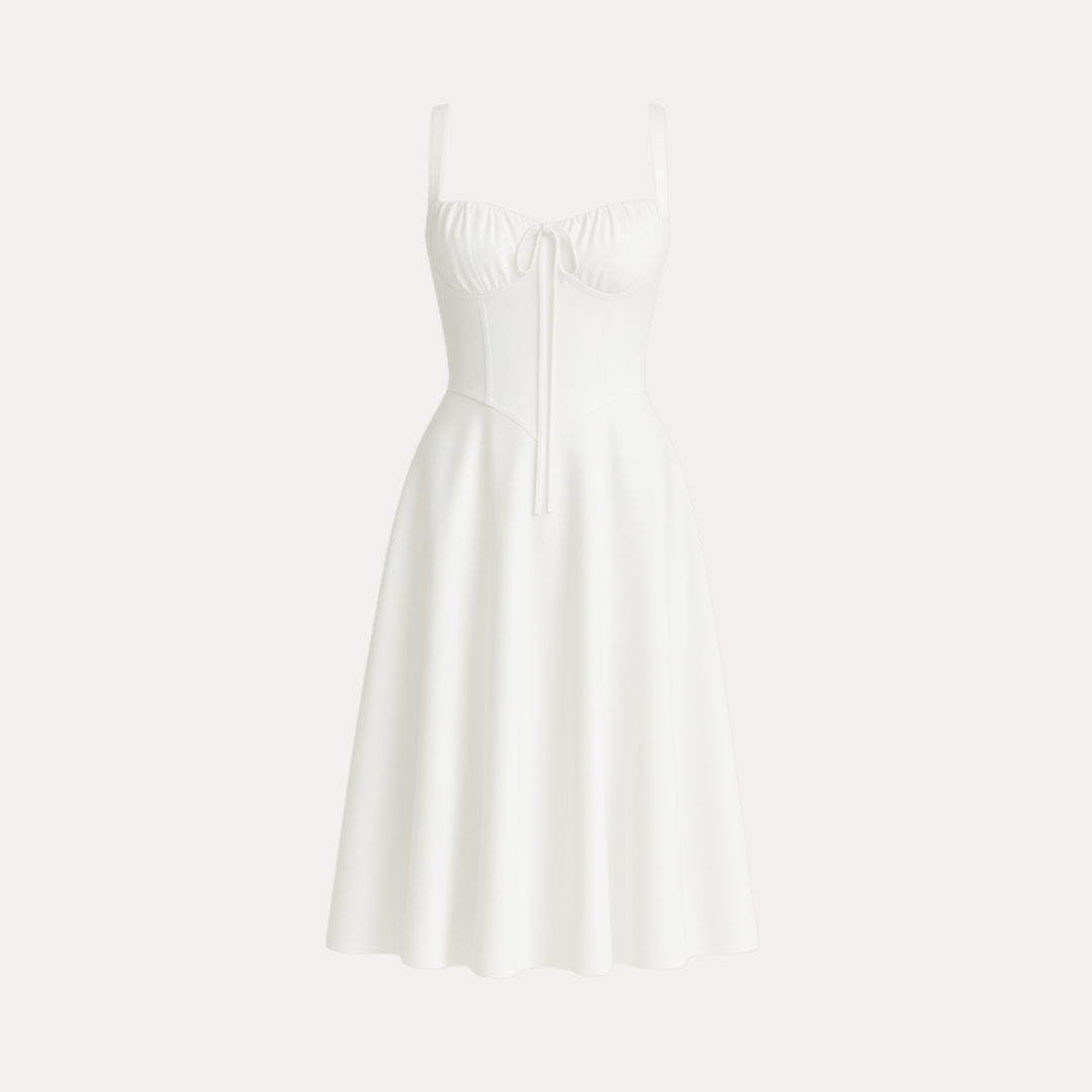Lorenza | Midi Dress with Structured Bodice