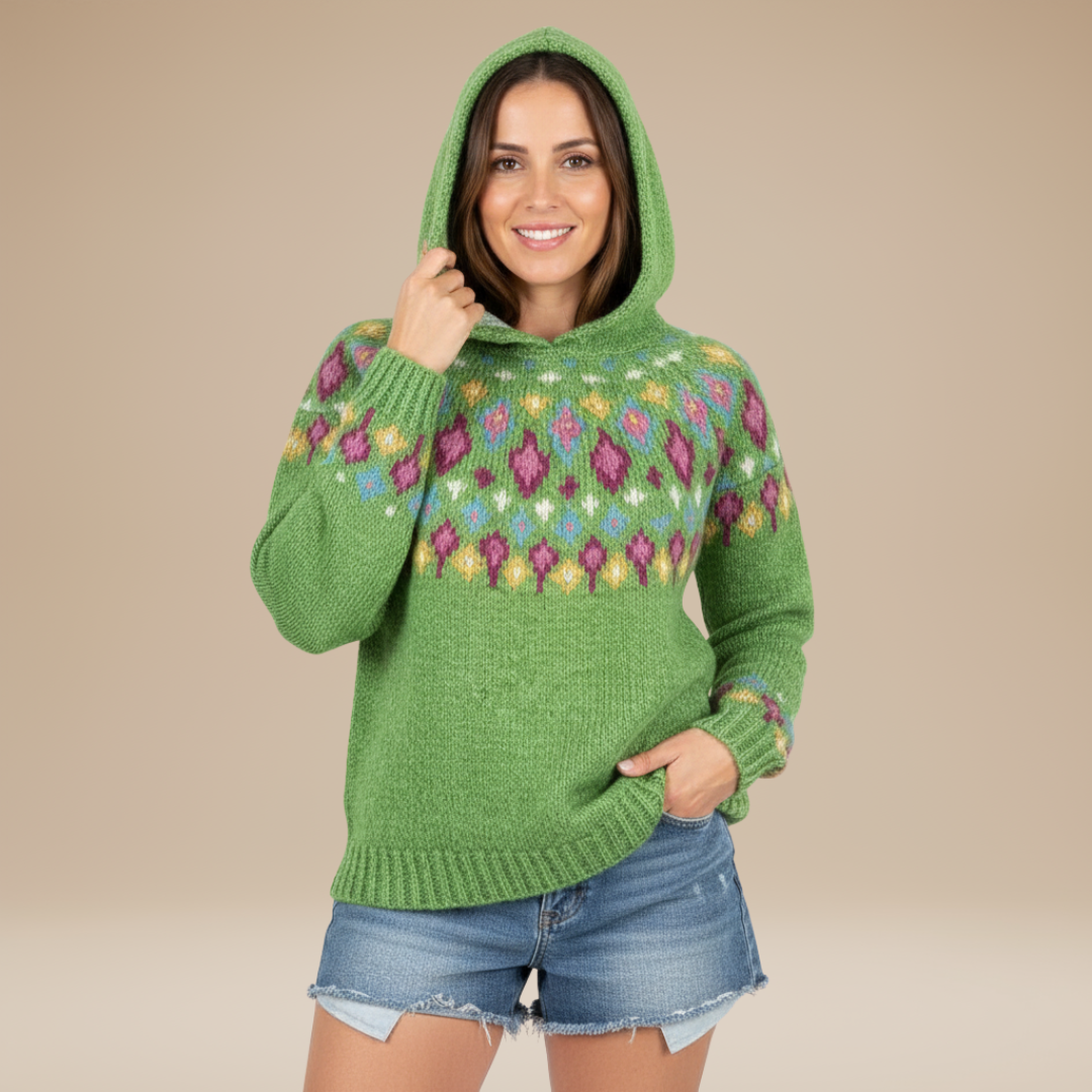 Giada | Jacquard Hooded Sweater