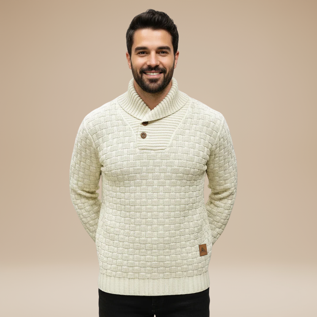 Federico | Shawl Collar Sweater with Buttons