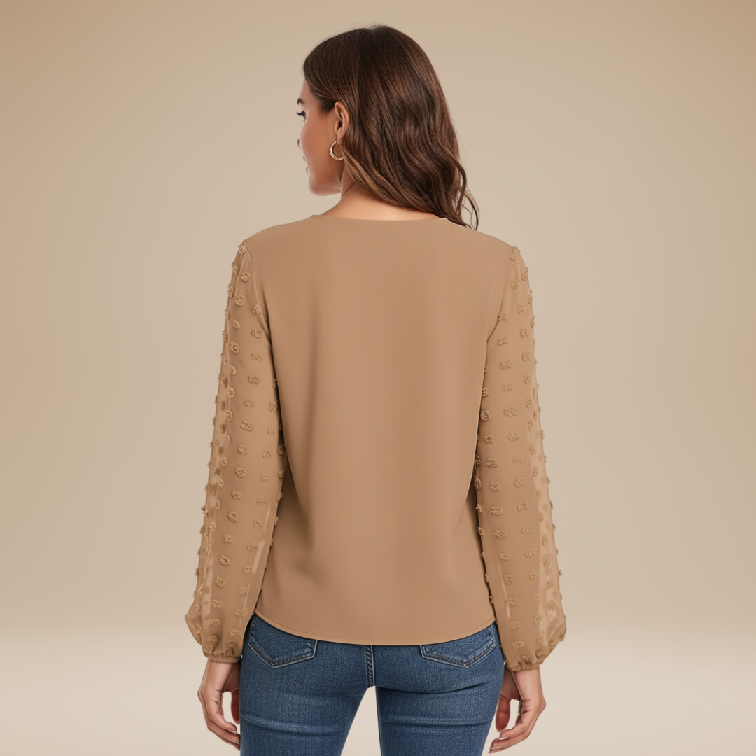 Rosalia | Blusa Donna con Maniche Testurizzate Elegante