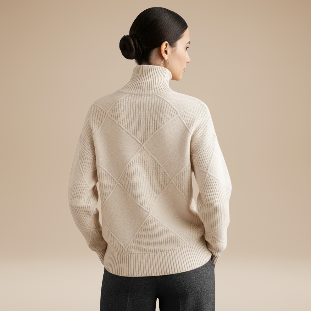 Beatrice | Turtleneck Sweater with Embossment