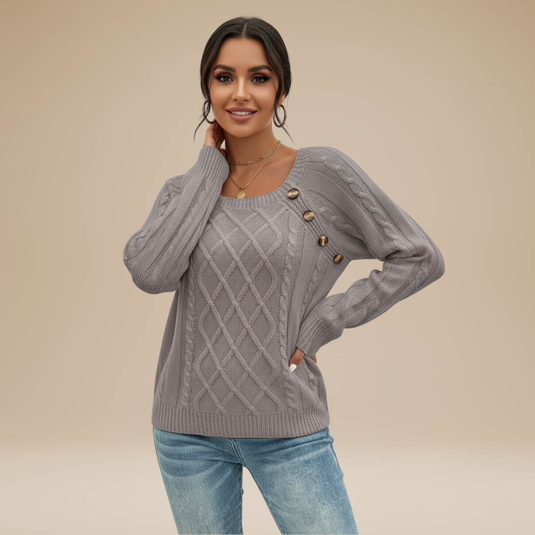 aaAngelina | Maglione a Treccia Donna Stile Chic Raffinato