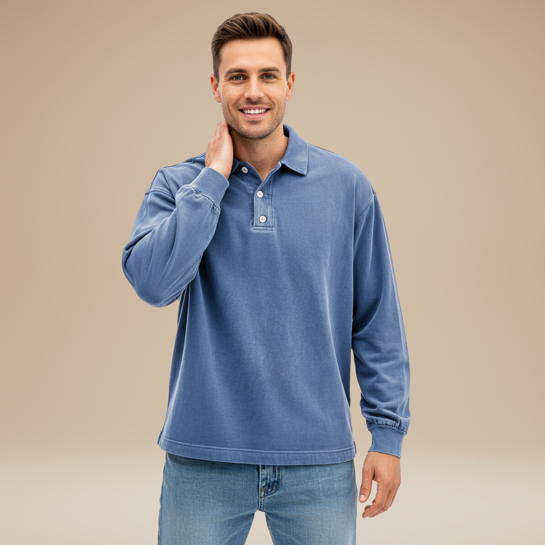 Jacopo | Polo Uomo a Maniche Lunghe dal Design Essenziale