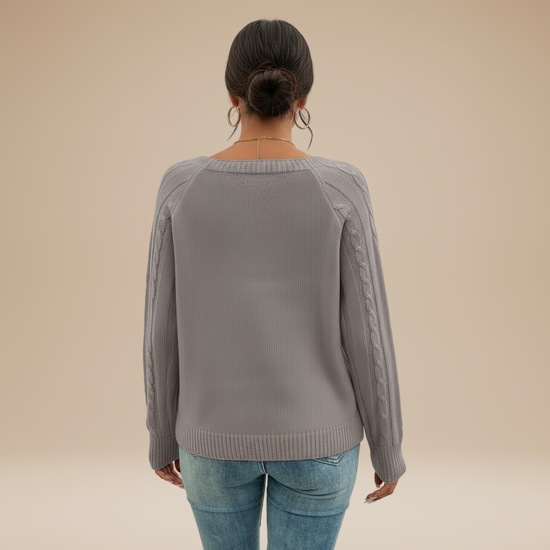 aaAngelina | Maglione a Treccia Donna Stile Chic Raffinato