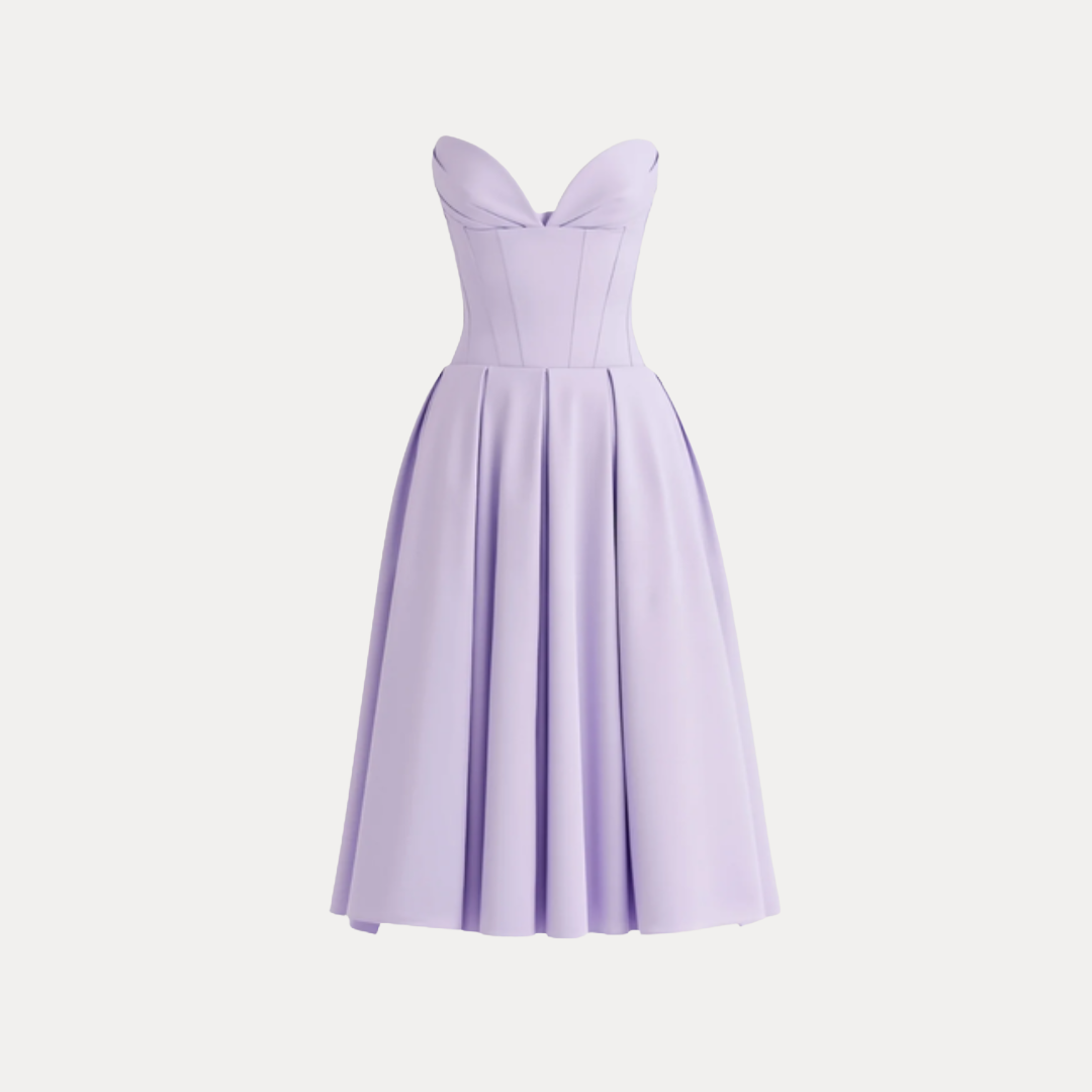 Rebecca | Abito Midi con Corsetto e Gonna a Ruota