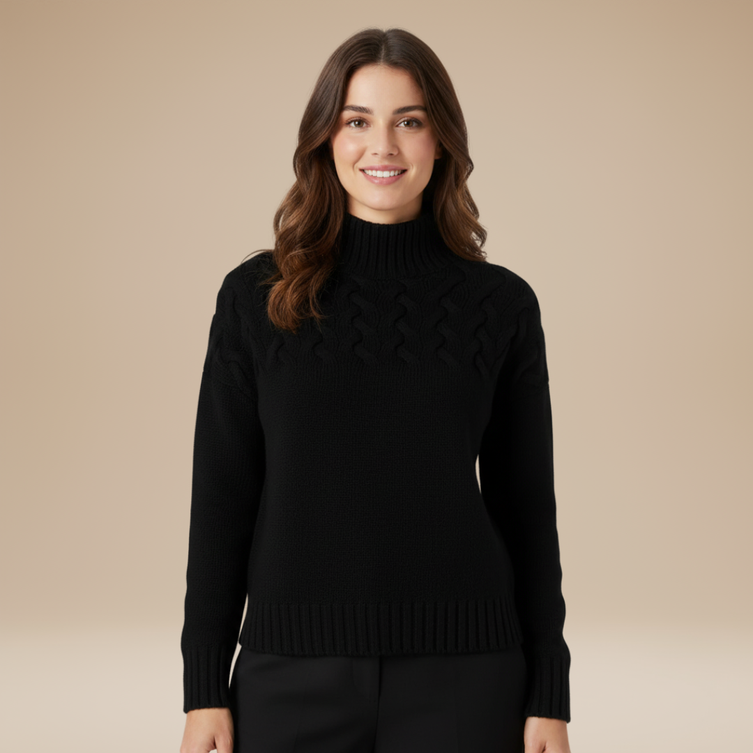 Luciana | Braided Turtleneck Sweater
