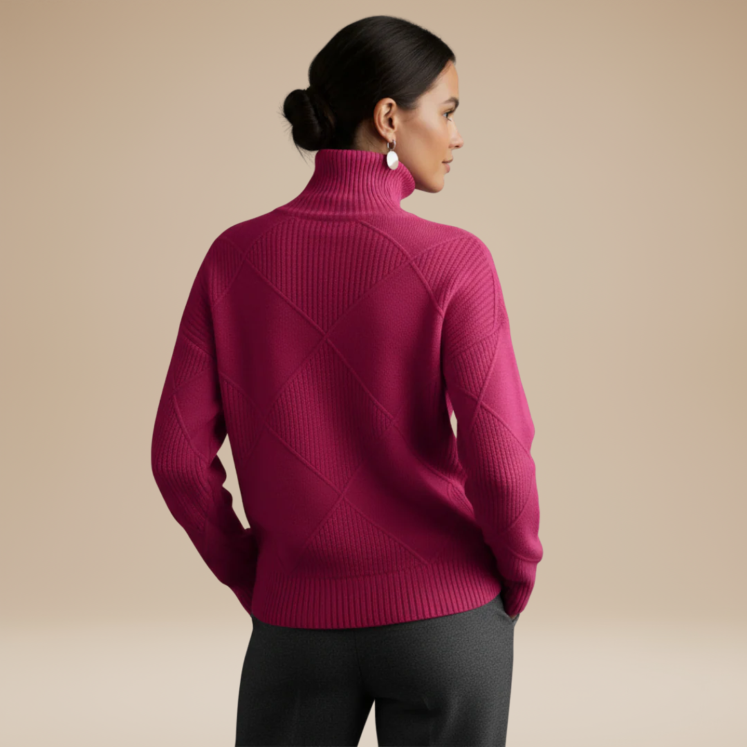 Beatrice | Turtleneck Sweater with Embossment