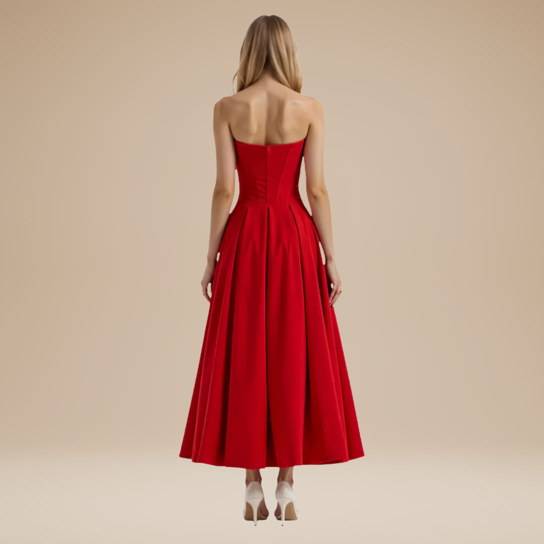 Rebecca | Midi Dress with Corset and Flared Skirt