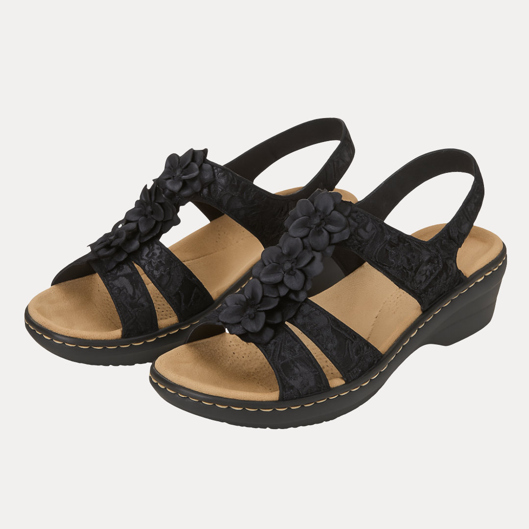 Giorgia | Sandali con Zeppa Floreali