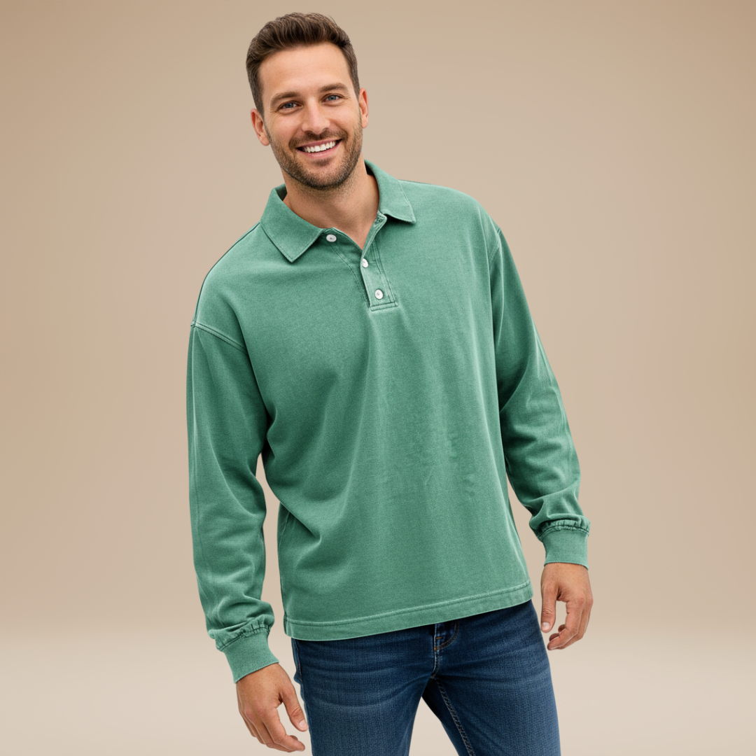 Jacopo | Polo Uomo a Maniche Lunghe dal Design Essenziale