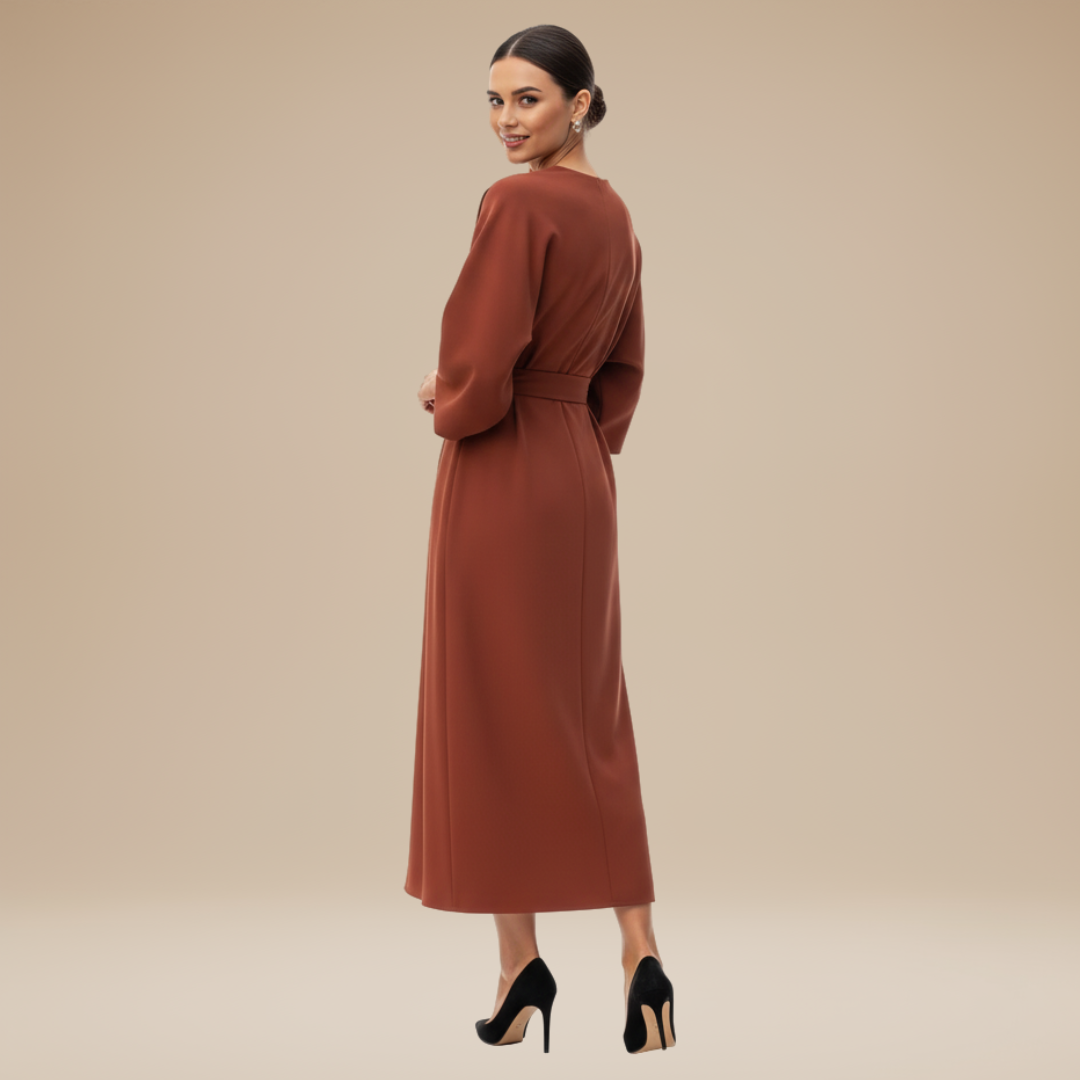 Nives | Abito Midi Elegante Donna con Maniche Ampie
