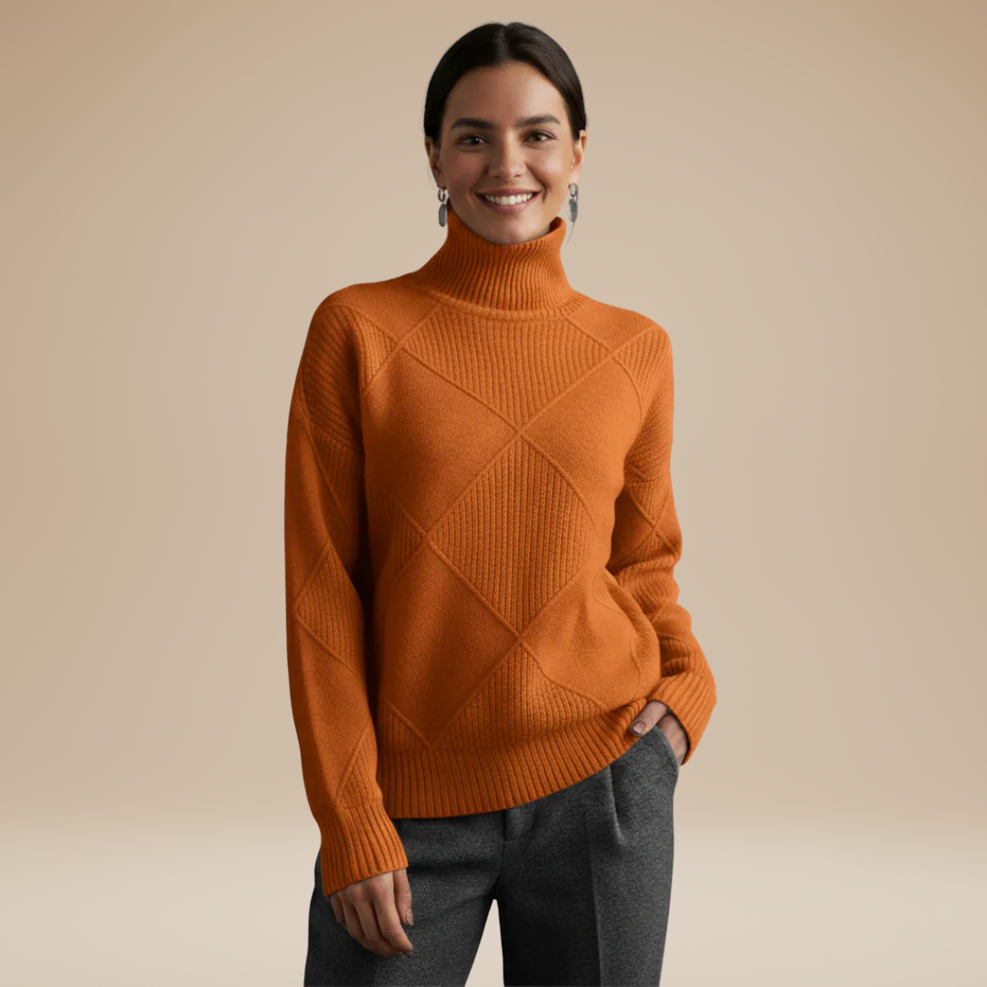 Beatrice | Turtleneck Sweater with Embossment