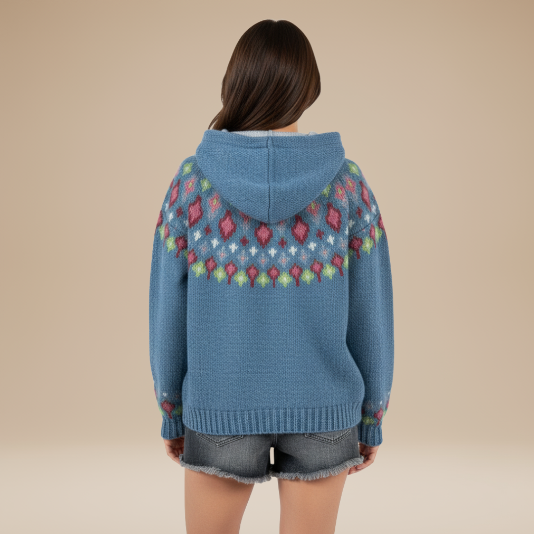 Giada | Jacquard Hooded Sweater