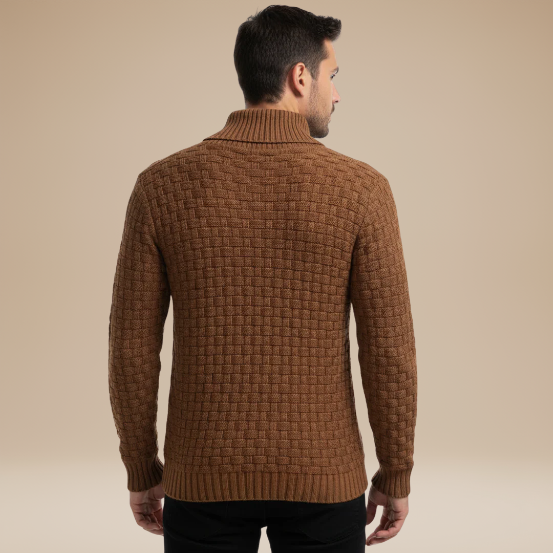 Federico | Shawl Collar Sweater with Buttons