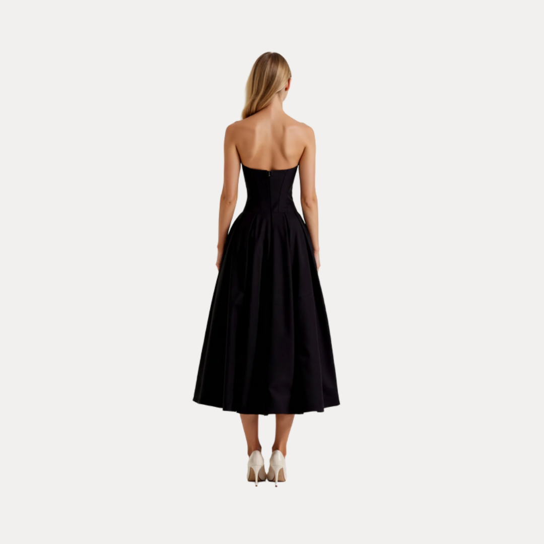 Rebecca | Abito Midi con Corsetto e Gonna a Ruota