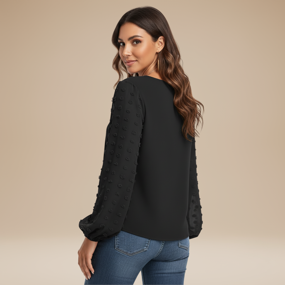 Rosalia | Blusa Donna con Maniche Testurizzate Elegante