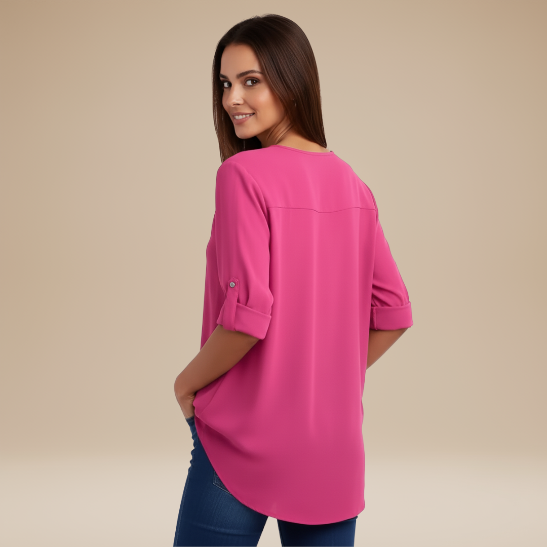 Elisa | Blusa Donna con Zip Frontale Moderna