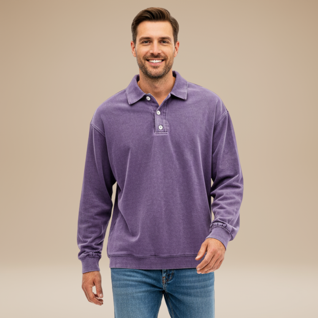 Jacopo | Polo Uomo a Maniche Lunghe dal Design Essenziale