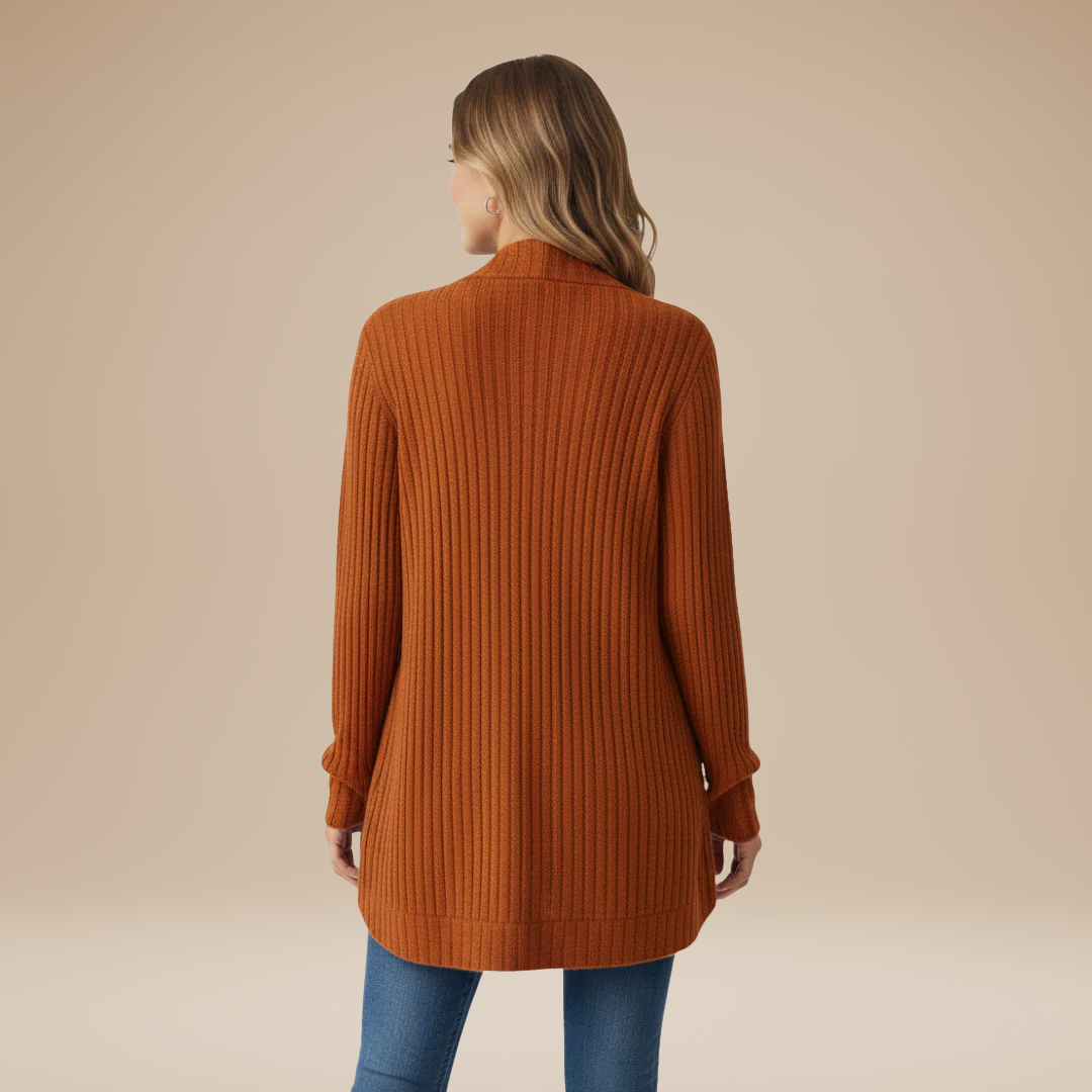 Cecilia | Cardigan Donna a Coste con Tasche
