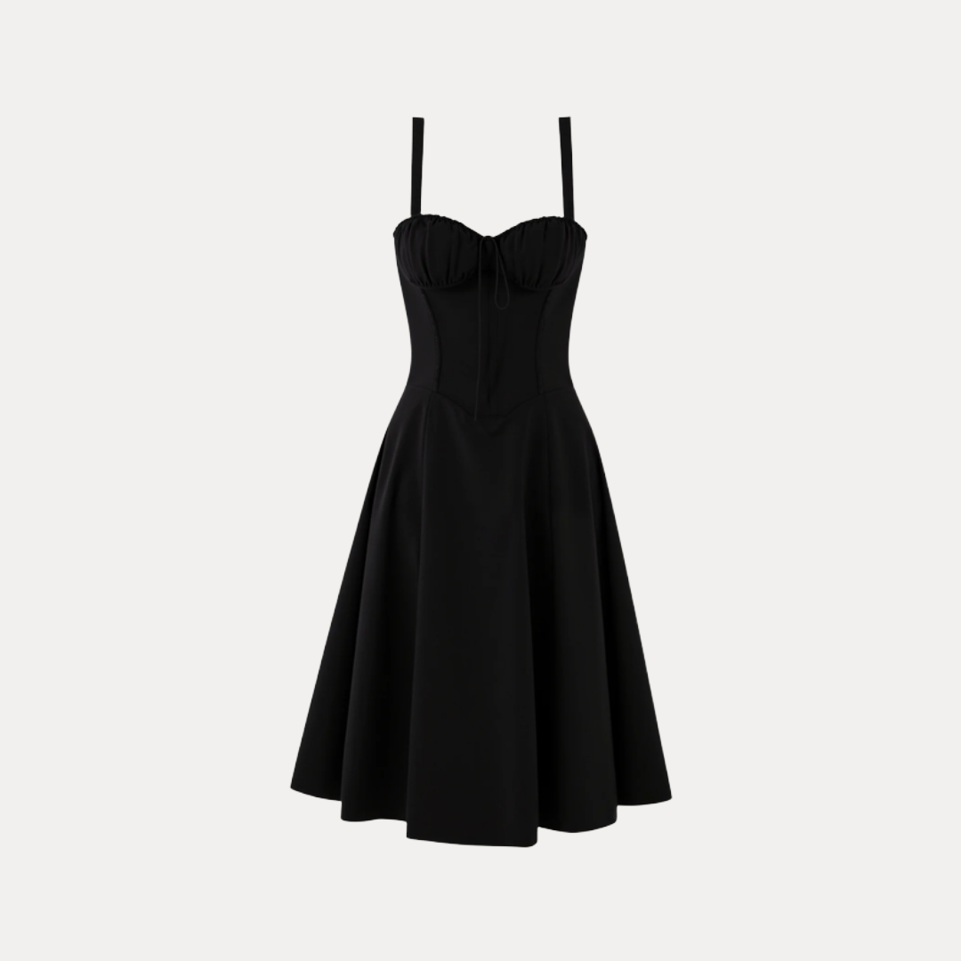 Lorenza | Midi Dress with Structured Bodice