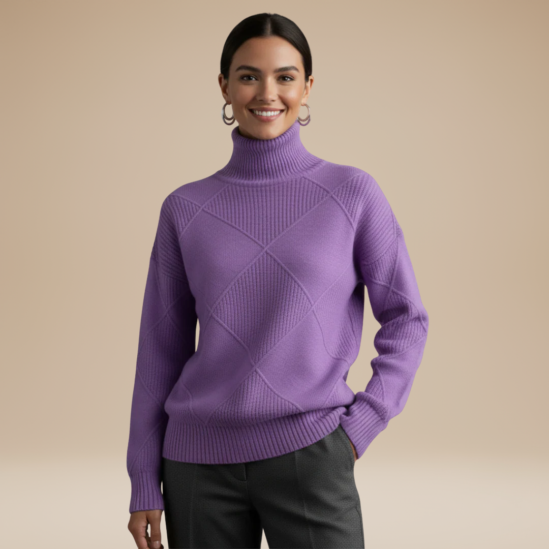Beatrice | Turtleneck Sweater with Embossment