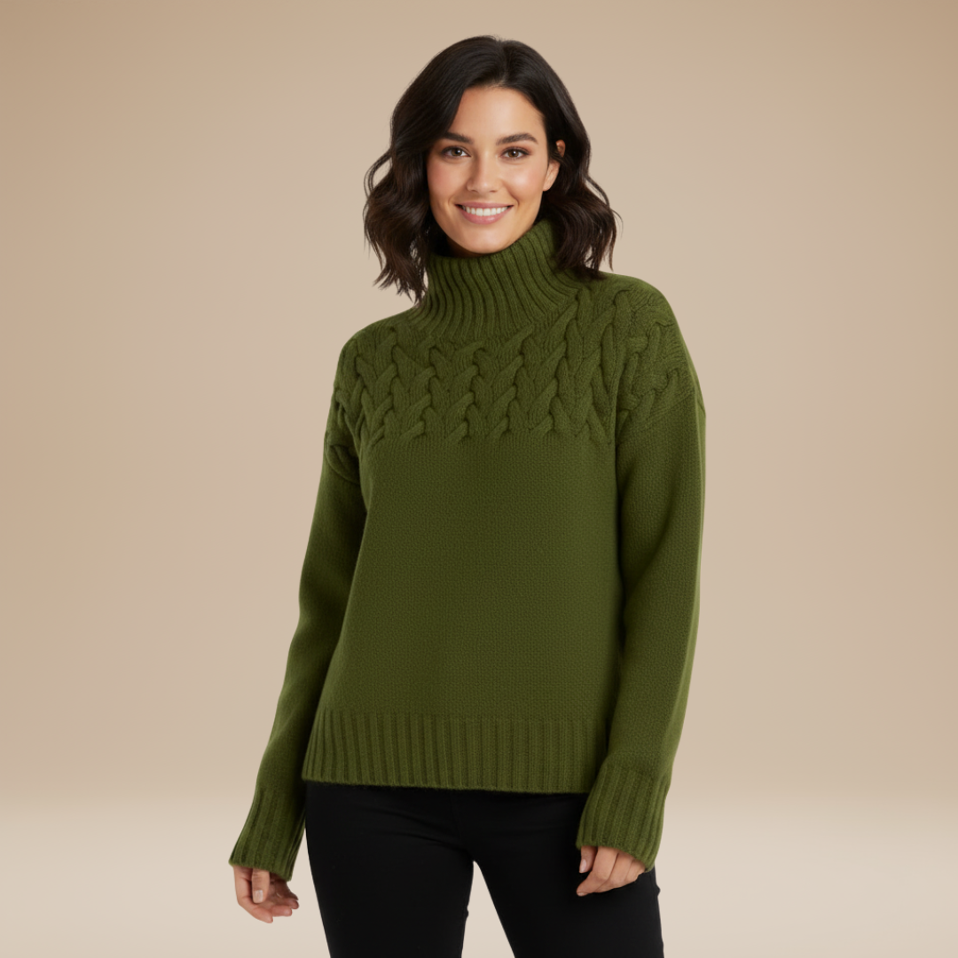 Luciana | Braided Turtleneck Sweater