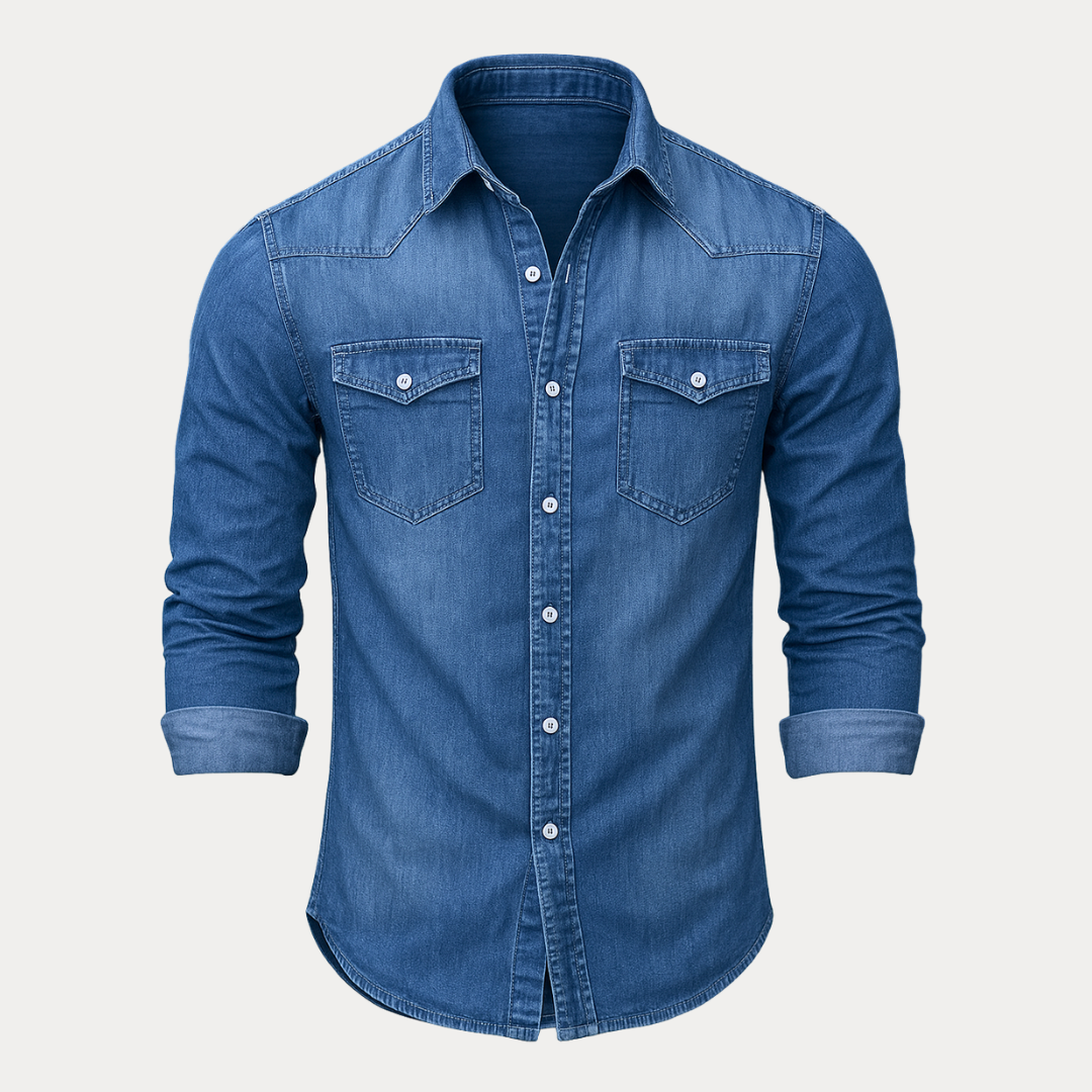 aaArden | Camicia Uomo Casual in Denim Leggera