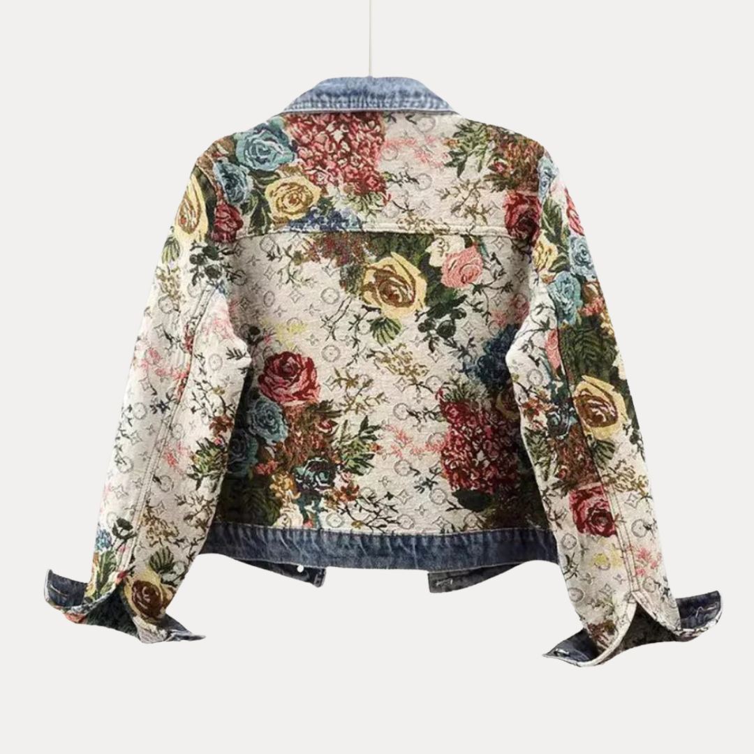 Vittoria | Giacca in Denim con Ricami Jacquard