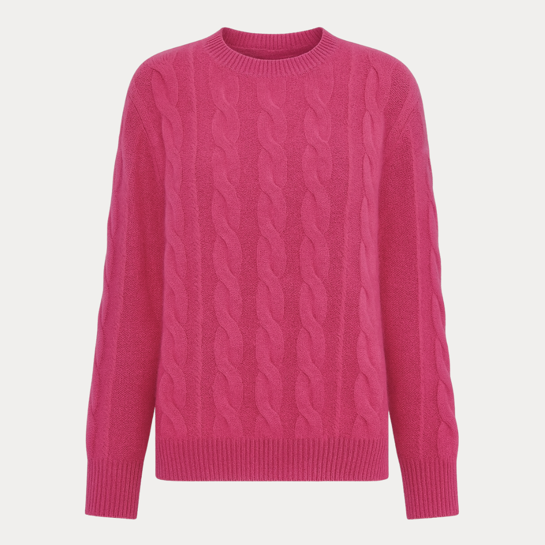 Chiara | Women's Crew Neck Cable Knit Sweater