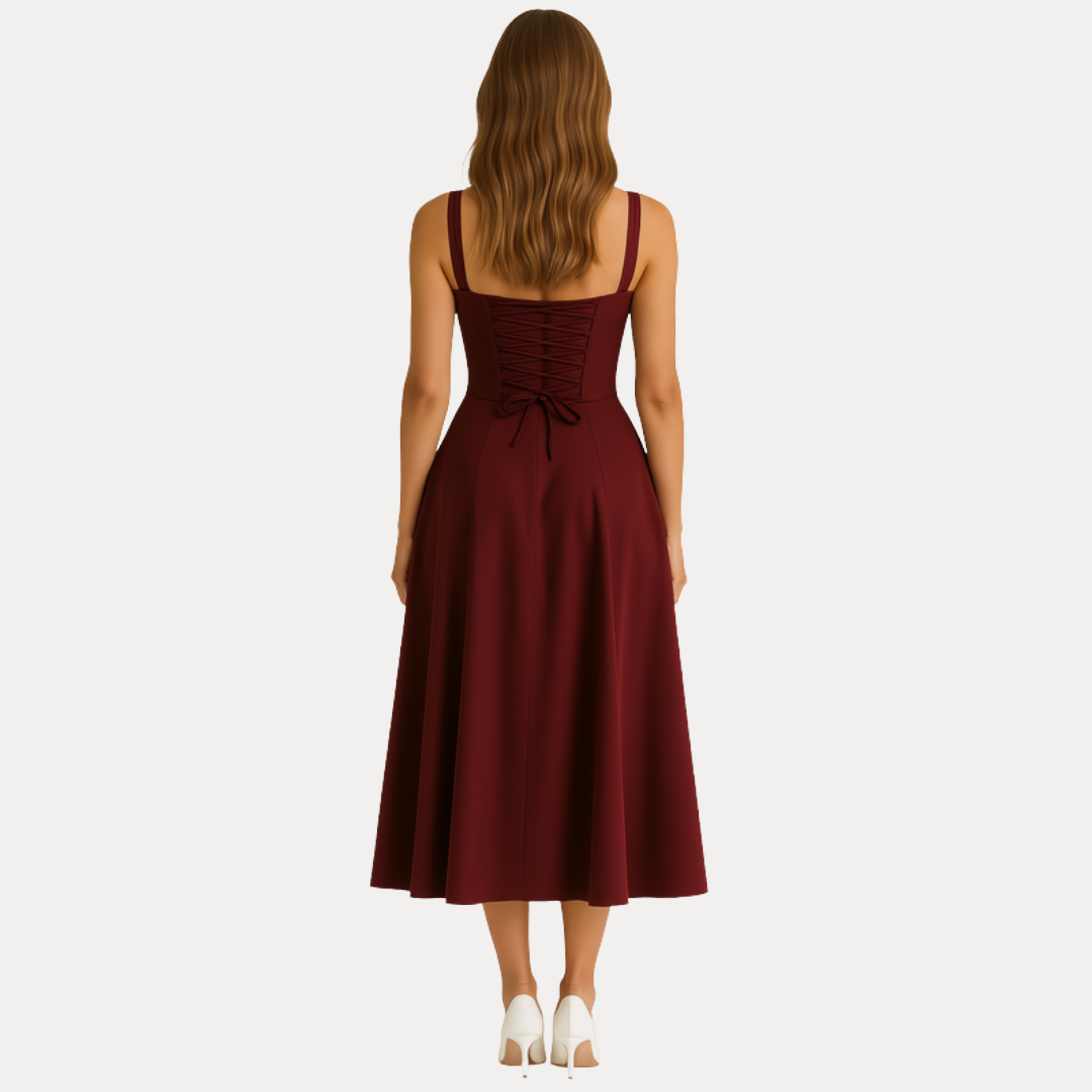 Lorenza | Abito Midi con Corpino Strutturato