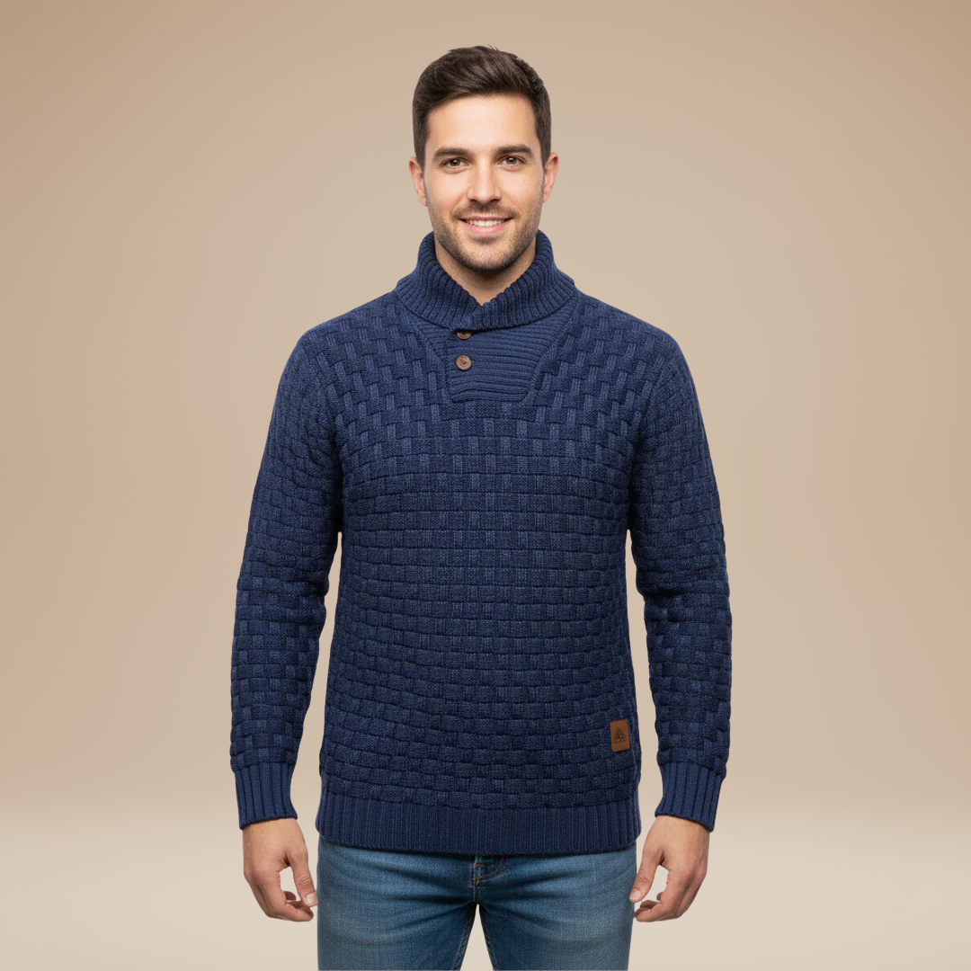 Federico | Shawl Collar Sweater with Buttons