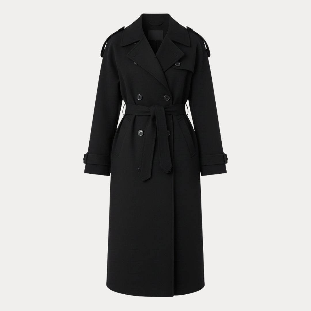 Renata | Women's Long Trench Coat with Elegant Belt