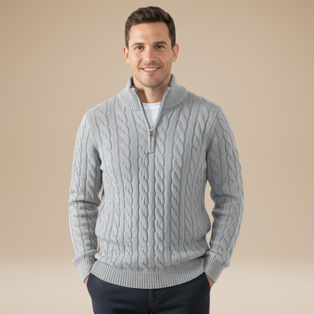 Lorenzo | Half-Zip Cable-Knit Sweater