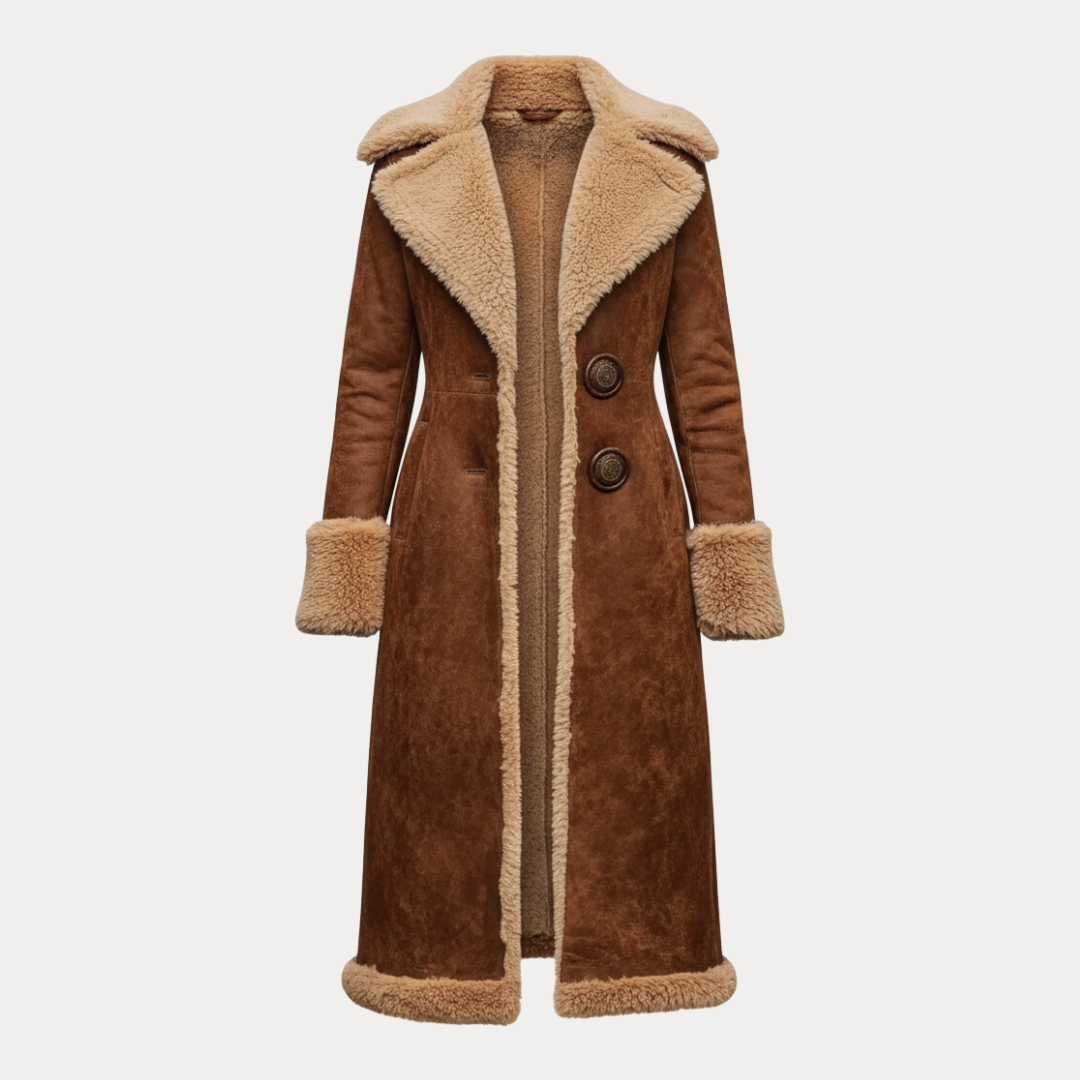 Paola | Cappotto Donna Lunghissimo con Colletto Ampio