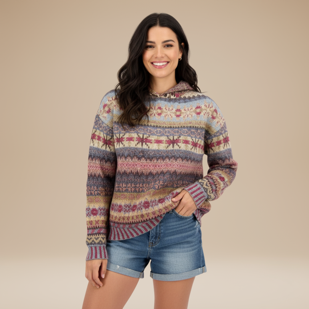 Giada | Jacquard Hooded Sweater