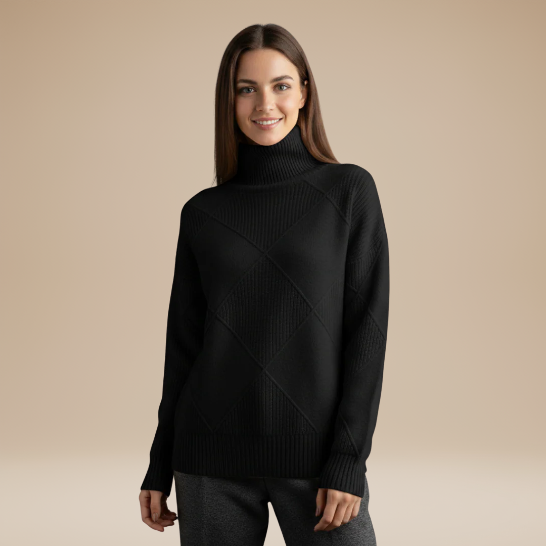 Beatrice | Maglione a Collo Alto con Rilievi