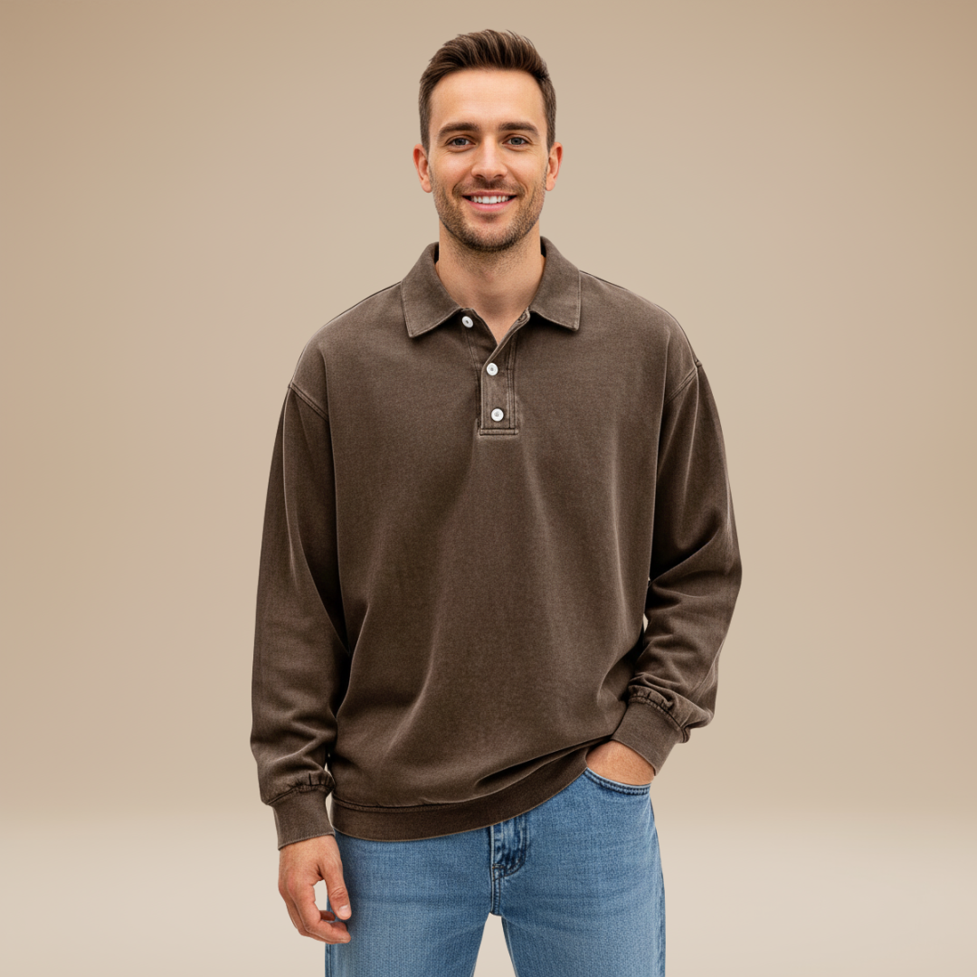 Jacopo | Polo Uomo a Maniche Lunghe dal Design Essenziale