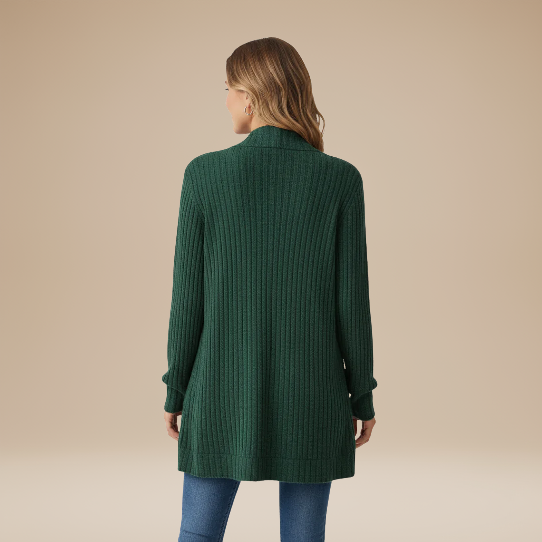 Cecilia | Cardigan Donna a Coste con Tasche