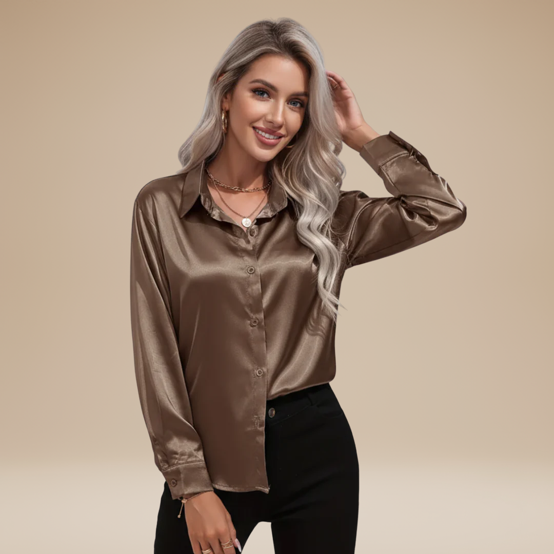Clara | Camicia Donna Satinata Elegante Stile Chic