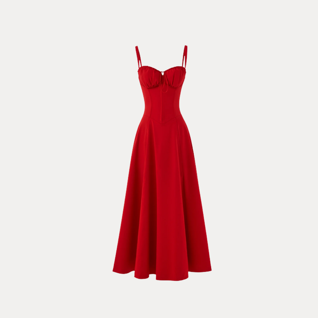 Lorenza | Midi Dress with Structured Bodice