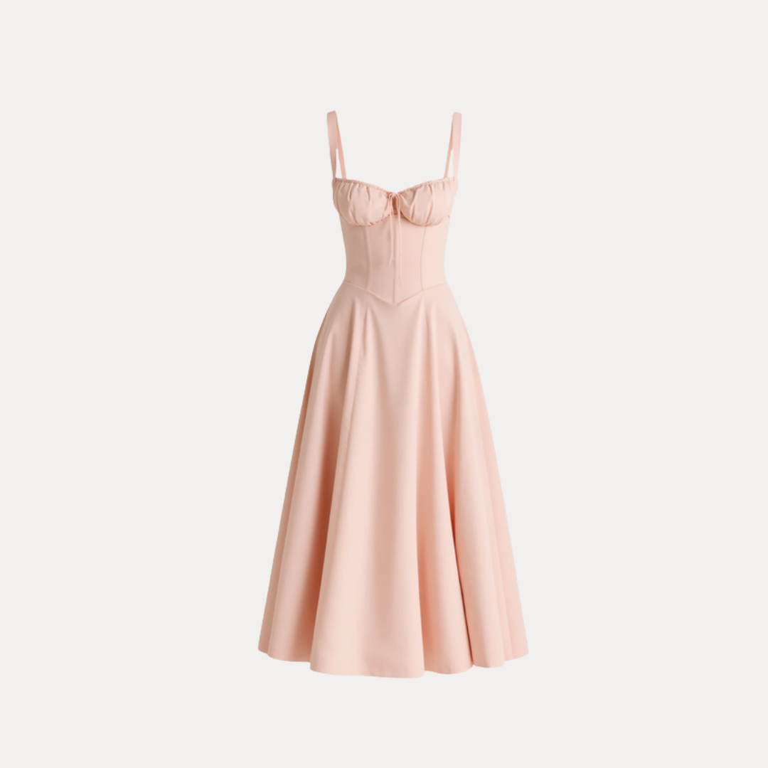 Lorenza | Midi Dress with Structured Bodice