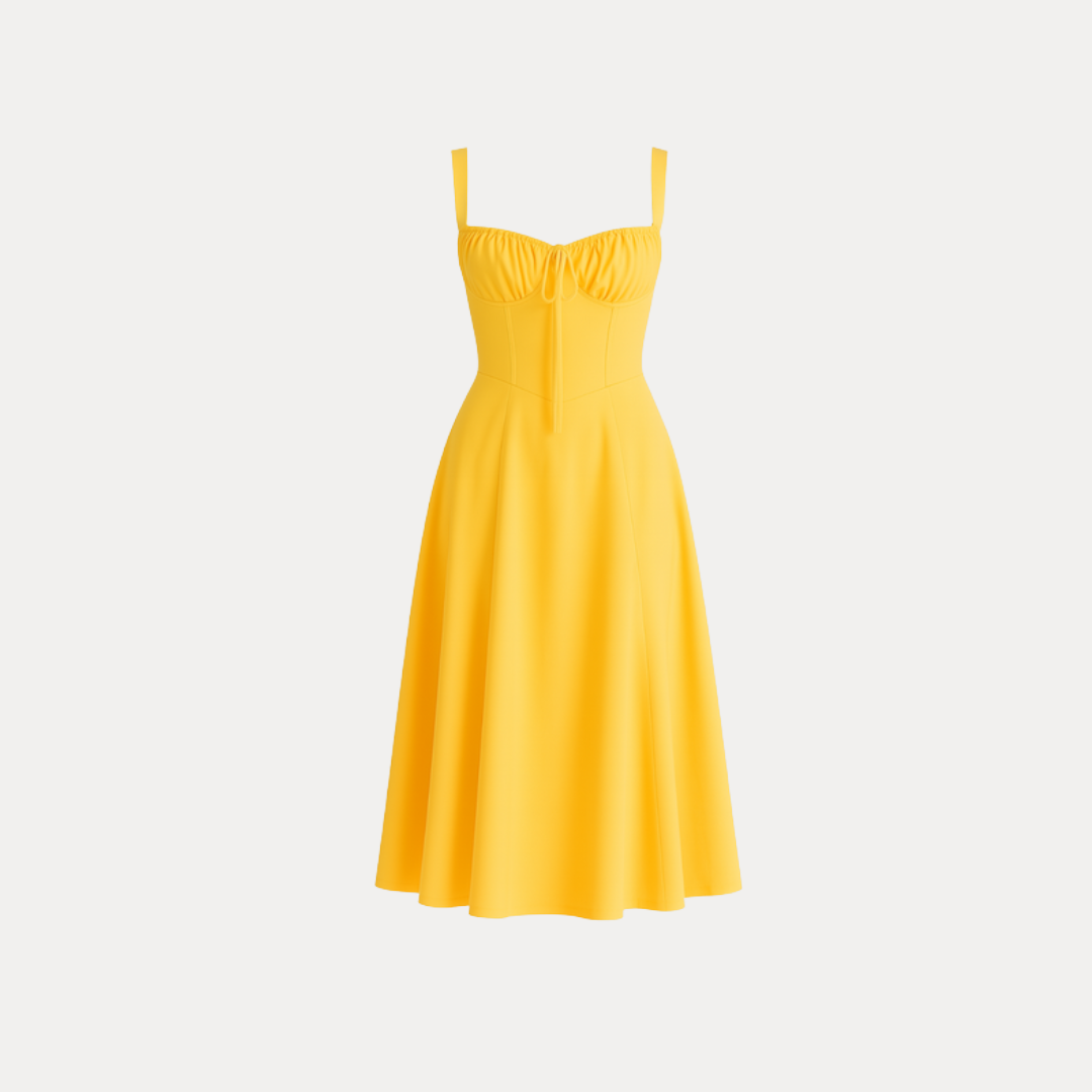 Lorenza | Abito Midi con Corpino Strutturato
